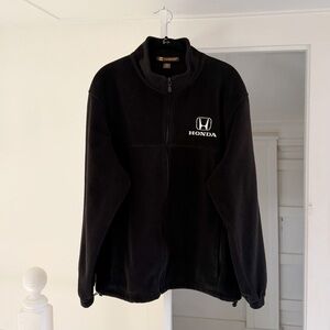 Harriton X Honda Fleece Stand Collar Zip Jacket Black Size L
